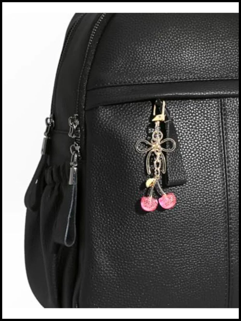 Cherry Strawberry Flower Balloon Dog Bag Charm Set Keychain Purse Accessories